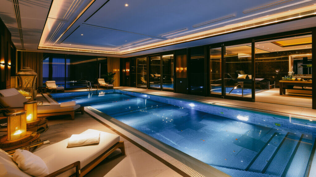 Business travel hotel pool